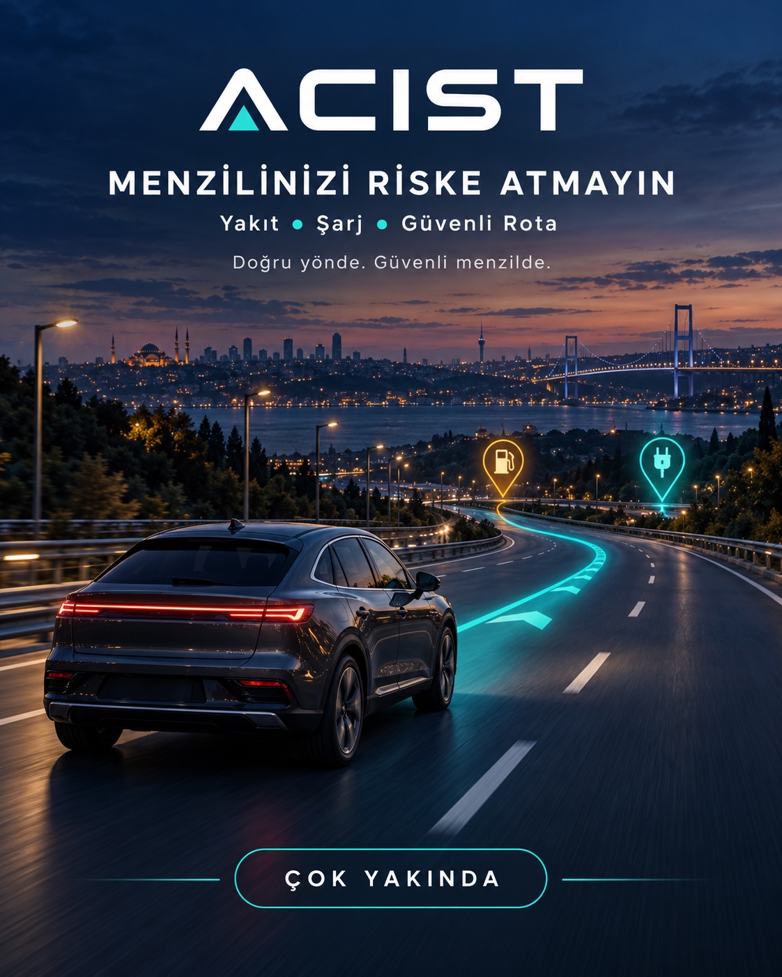 ACİST yakıt ve şarj rota tanıtım afişi